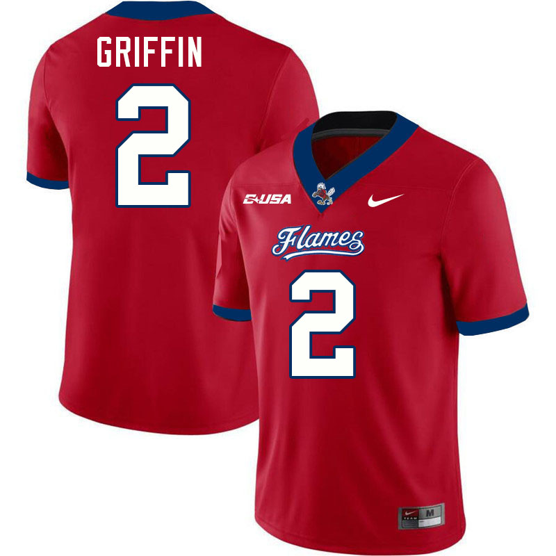 Liberty Flames #2 Eldric Griffin College Football Jerseys Stitched-Red